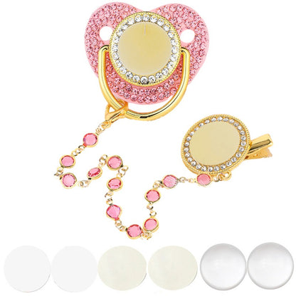 New Blank Baby Pacifier Clip Holder Set Personalized Newborn Dummy BPA Free Luxury Silicone Infant Teether Baby Soother