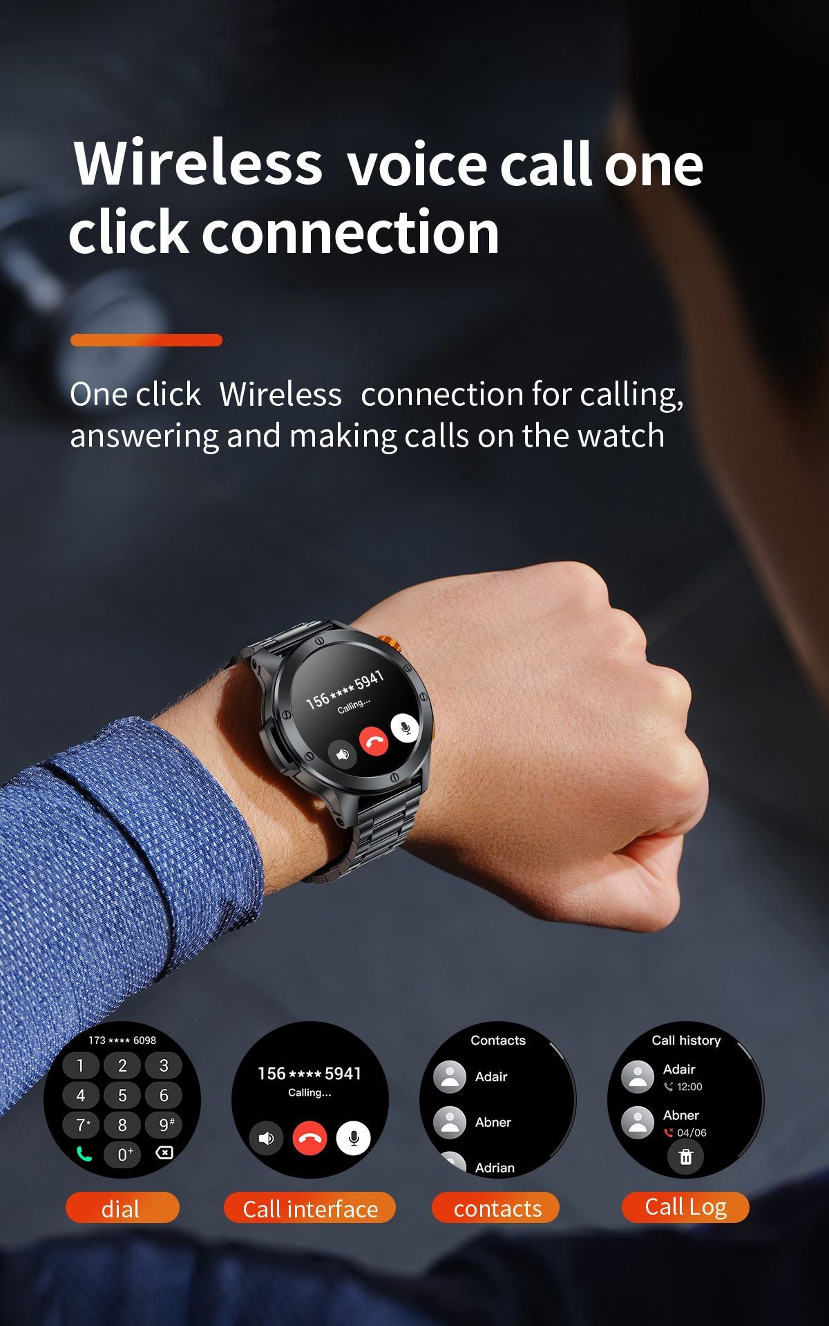 LIGE Fashion Smart Watch Men Voice Assistant Bluetooth Call Heart Rate Monitoring IP68 Waterproof LED Flashlight Men SmartWatch