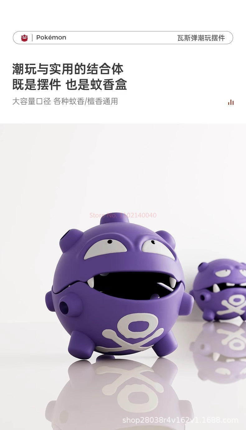 Bandeja Espiral de Incenso Koffing, Anime Gastly, Queimador de Incenso Interno, Suporte Fofo, Boneco Grimer para Decoração de Mesa de Carro, Brinquedo a Gás