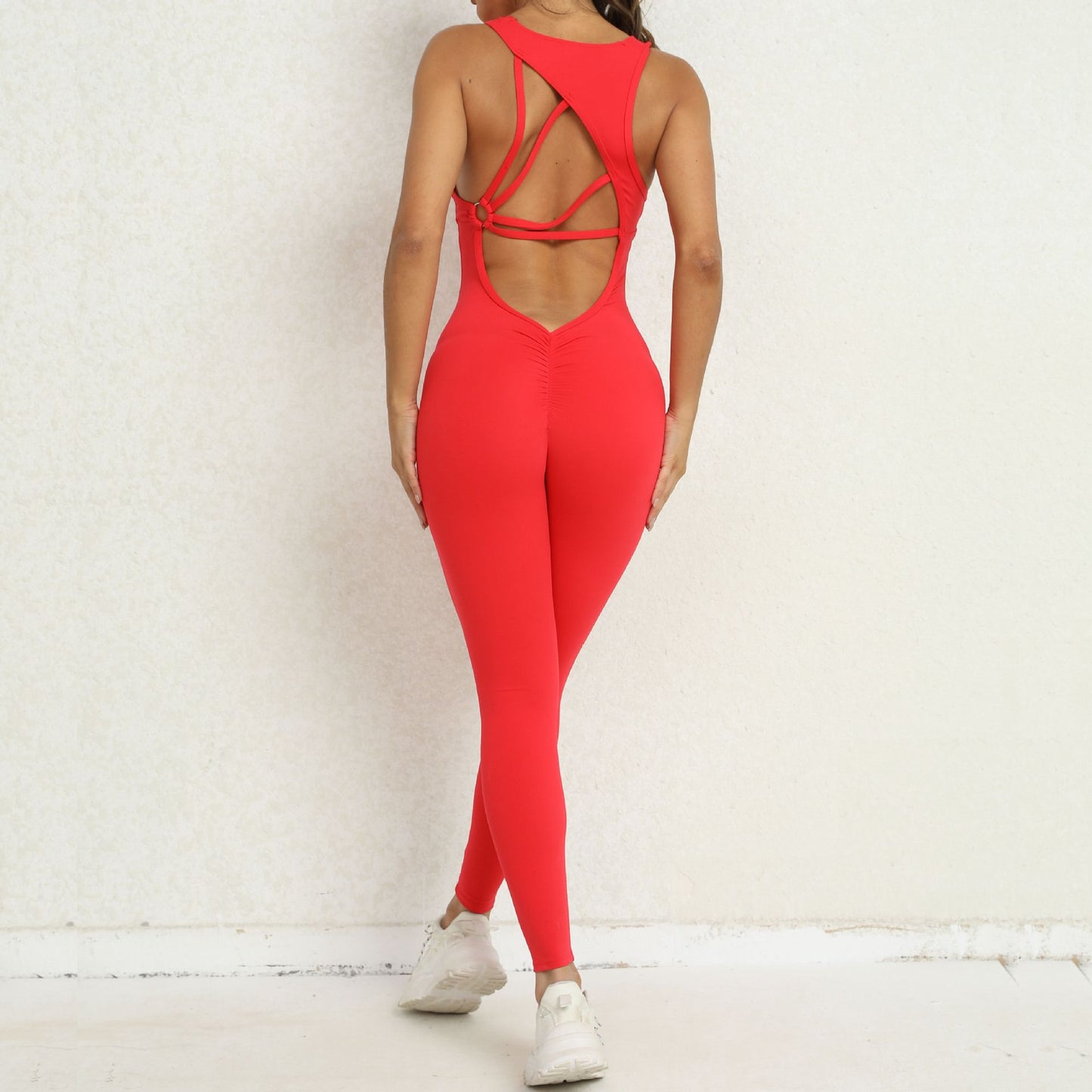 Sportswear Woman Gym Fitness Overalls Sporty Jumpsuit Women NEW Sport Set Women Yoga Clothes One Piece Outfit Purple Red