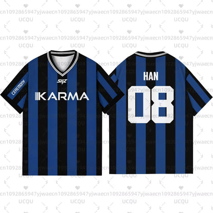 Kpop Stay Karma Album Fans TShirts Felix Bangchan Hyunjin Streetwear Loose Sport Oversize  Short Sleeve T-Shirt For Women Men