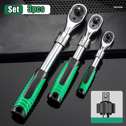 Chave Catraca Telescópica Soquete para Reparação Automotiva, Conjunto de Catraca com Cabeça Ajustável, Chave de Liberação Rápida de 72 Dentes, Ferramenta Manual
