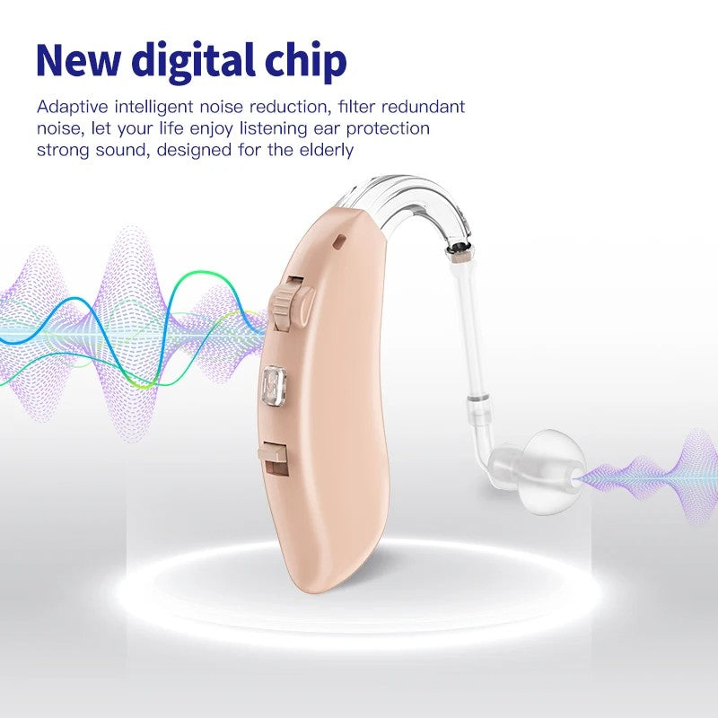 Newest Bluetooth Hearing Aid Rechargeable BTE Ear Hearing Aids for The Elderly Audifonos Sound Amplifier for Deafness