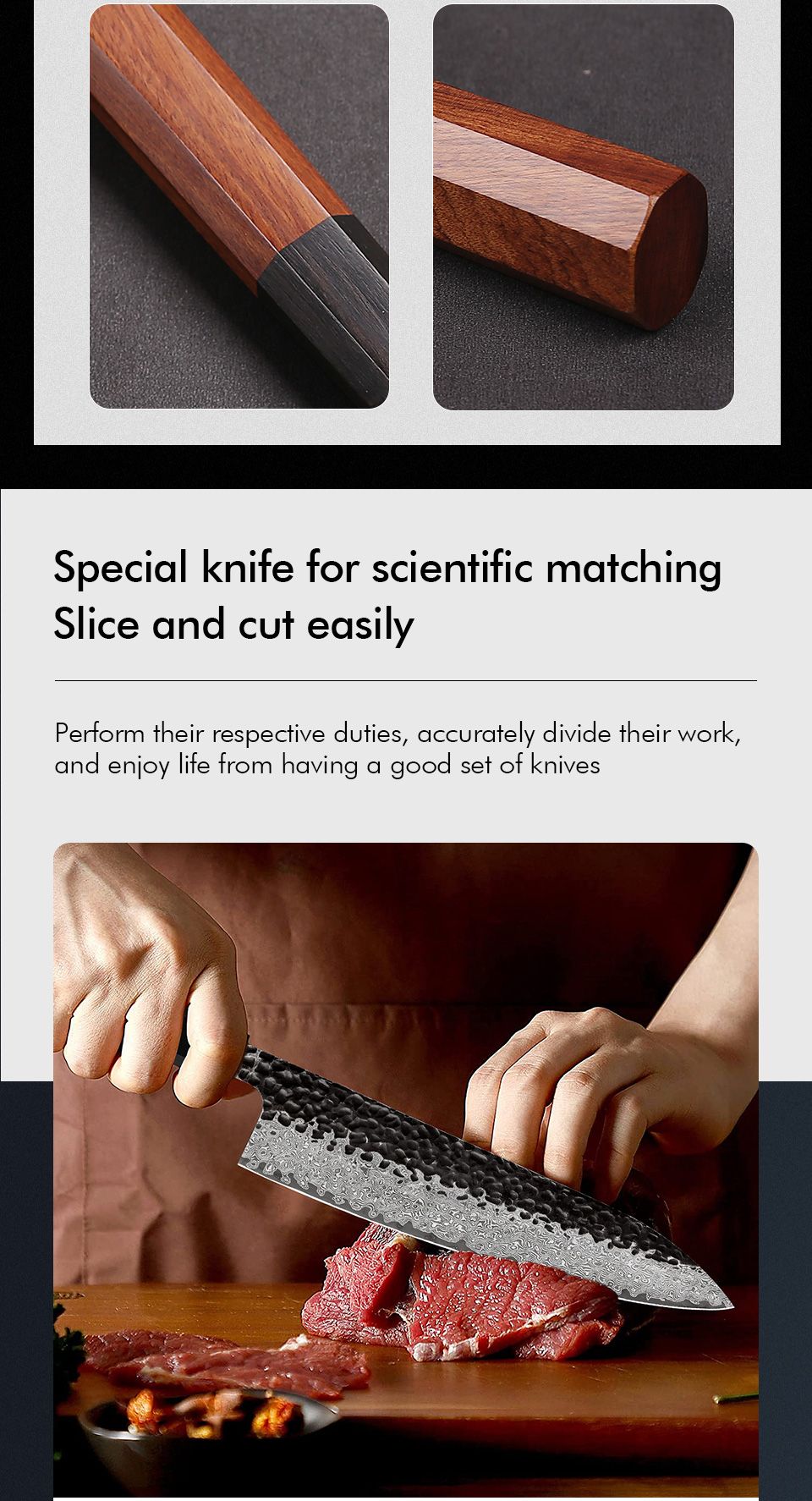 F.YOUNG Faca de Chef Japonesa Forjada à Mão Aço Damasco Facas de Cozinha Fatiar Legumes Carne Sashimi Utensílios de Cozinha