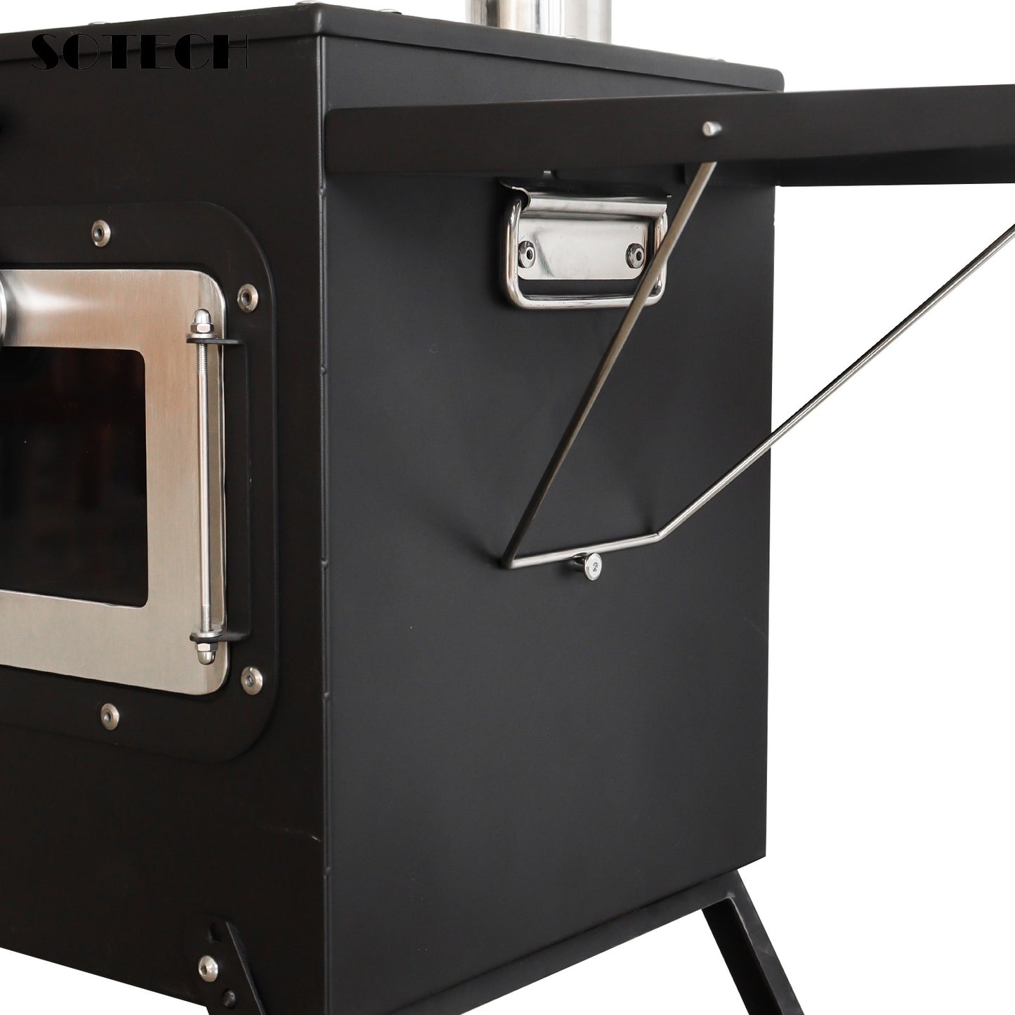 Fogão Multifuncional a Lenha para Acampamento Queimador Externo Portátil com Forno Barraca Fogão Caminhada Piquenique Churrasco Assar Aquecimento Pizza