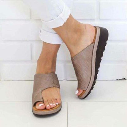 Women Shoes Sandals Orthopedic Corrector Ladies Sandals Flats Soft PU Leather Shoes Woman Sandals Flip Flops Sapato Feminino