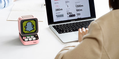 Divoom Ditoo-Pro Retro Pixel Art Bluetooth Portable Speaker Alarm Clock DIY LED Display Board, Cute Gift Home Light Decoration
