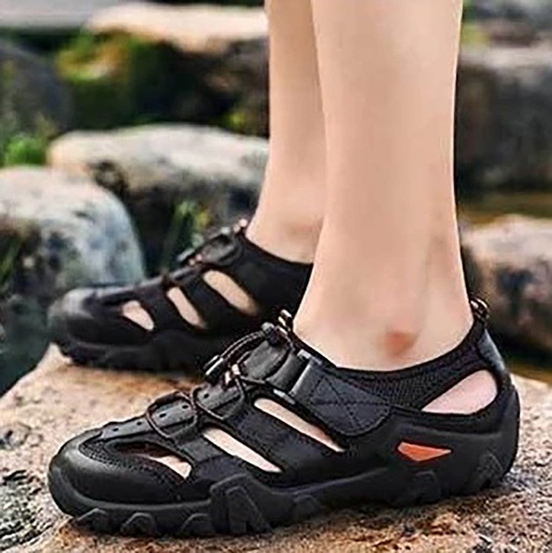 New Summer Mens  Sandals Genuine Leather Antiskid Breathable Outdoor Sandalias Trekking Casual Beach Shoe Male Loafers Big Size