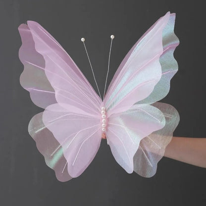 1/2/4pcs 50cm 3D Gradient Silk Butterfly,Wavy Petal Edge,Glitter Org Layered,for Wedding/Party/Photo Gift
