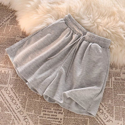Korean Style Womens Casual Shorts Summer Loose High Waist Lounge Shorts Wide Leg Comfortable Athletic Shorts