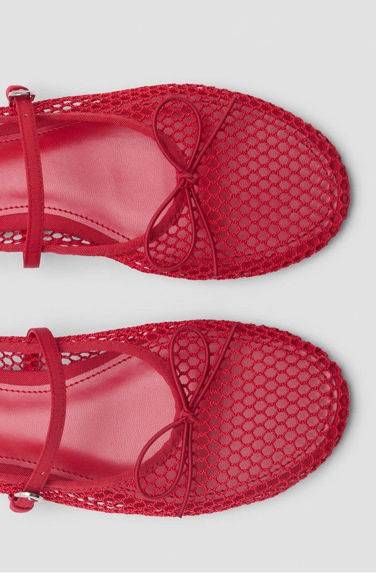 Mesh Summer Ballet Flats Shoes Women Buckle Strap Breathable 2025 New Flats Shoes Ladies Black Mary Janes Footwear Loafers