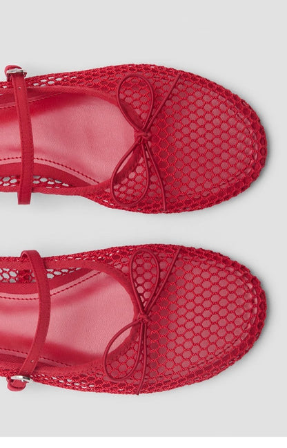 Mesh Summer Ballet Flats Shoes Women Buckle Strap Breathable 2025 New Flats Shoes Ladies Black Mary Janes Footwear Loafers