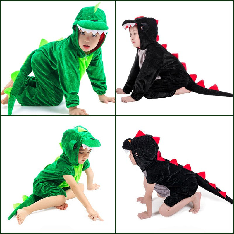 Cute Child Dinosaur Kugurumi Costume Cosplay Boys 2-4T 4-8Y Green Black Kindergarten School Party Game Role Play Suit Umorden