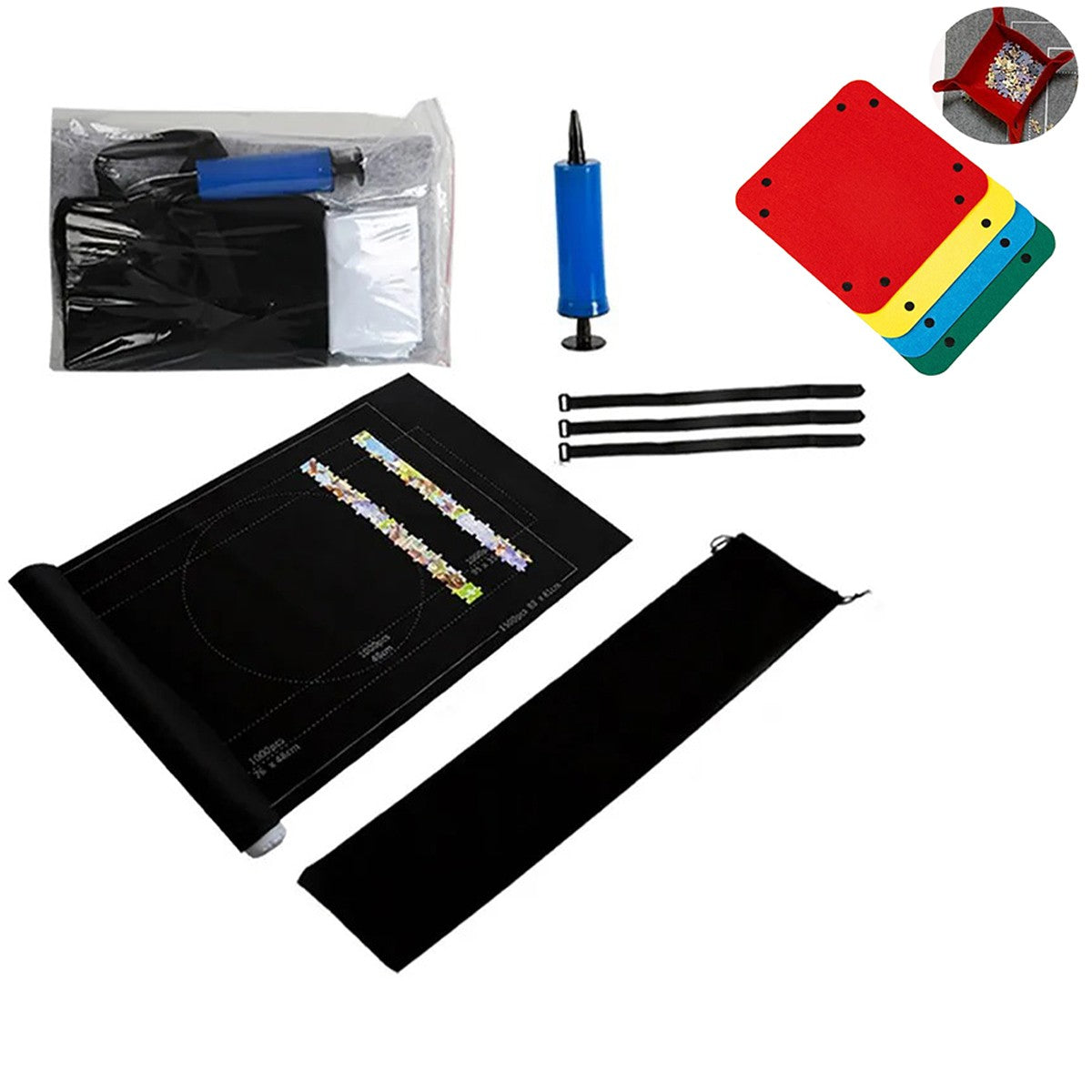 Puzzles Pad Storage Bag Jigsaw Roll Felt Mat Playmat, Up to 1500 Pcs, Perfect Puzzle Accessories for All Ages?Suitable for trave