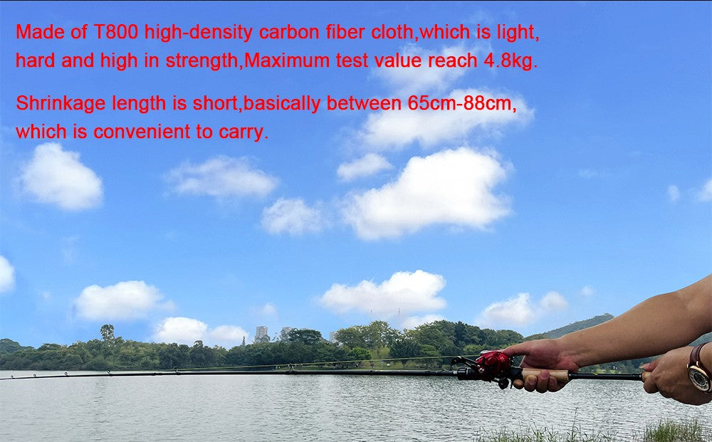 BIUTIFU Varas de Pesca Fuji para Spinning e Casting 1.98/2.1/2.4/2.7/3.0/3.3m Carbono T800 2 Pontas ML/M/MH/H Isca 5-80g Carretilha Vara Rápida