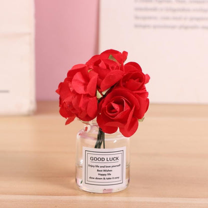 ?M?Car Decoration Ornament Cute Simulation Rose Flower Vase Auto Dashboard Decoration Gadgets For Woman Car Accessories