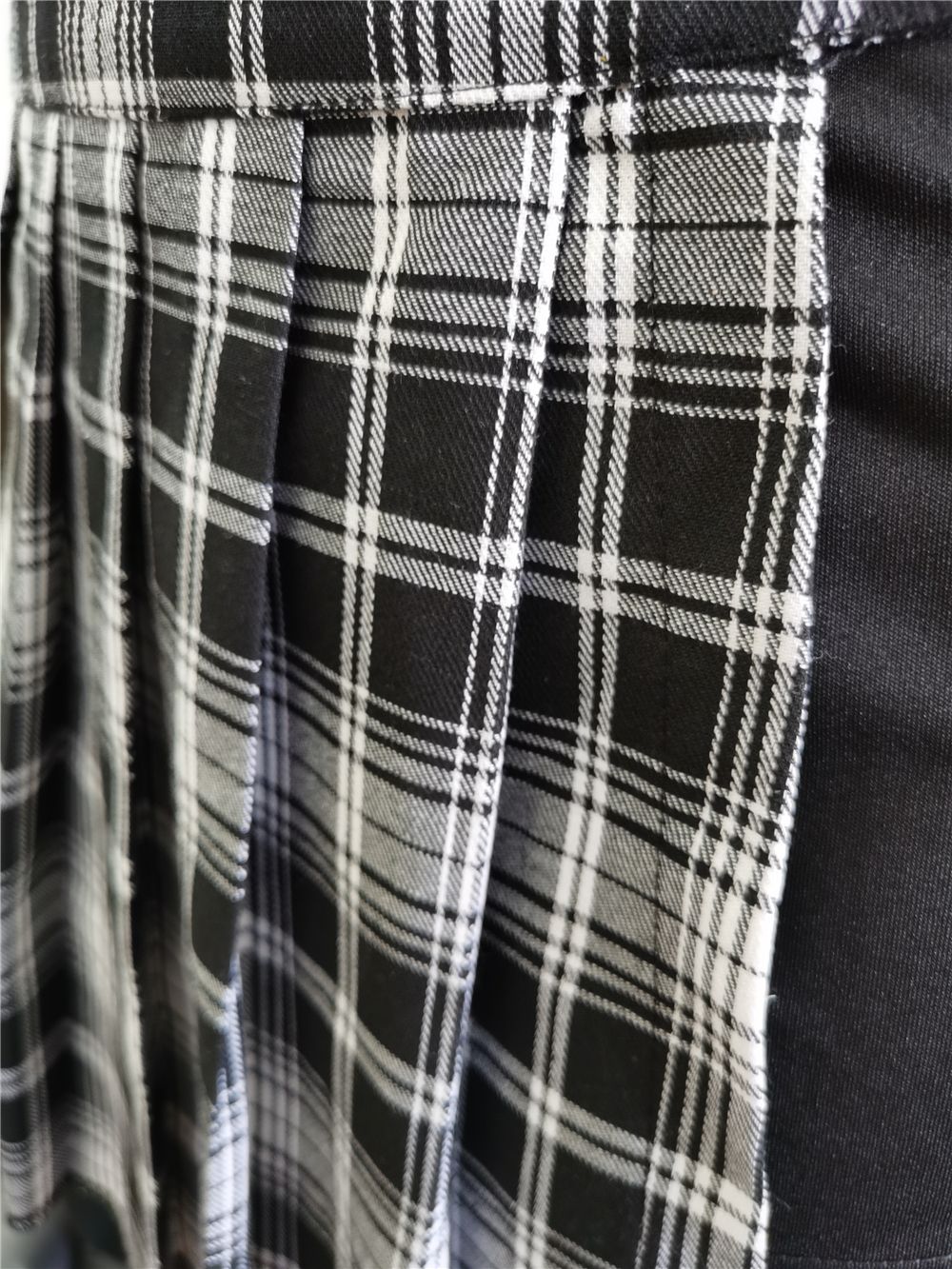 Pleated Girls Gothic Half Skirts Summer Harajuku Punk Style Plaid Irregular Skirts Women Asymmetrical High Waist Black Skirts