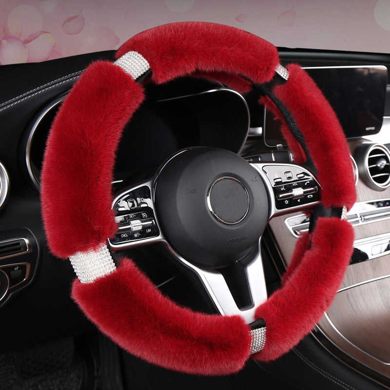 Capas de Carro Nova Capa de Volante Protetora Antiderrapante de Camurça Capa de Volante Universal Quente Rosa 38CM