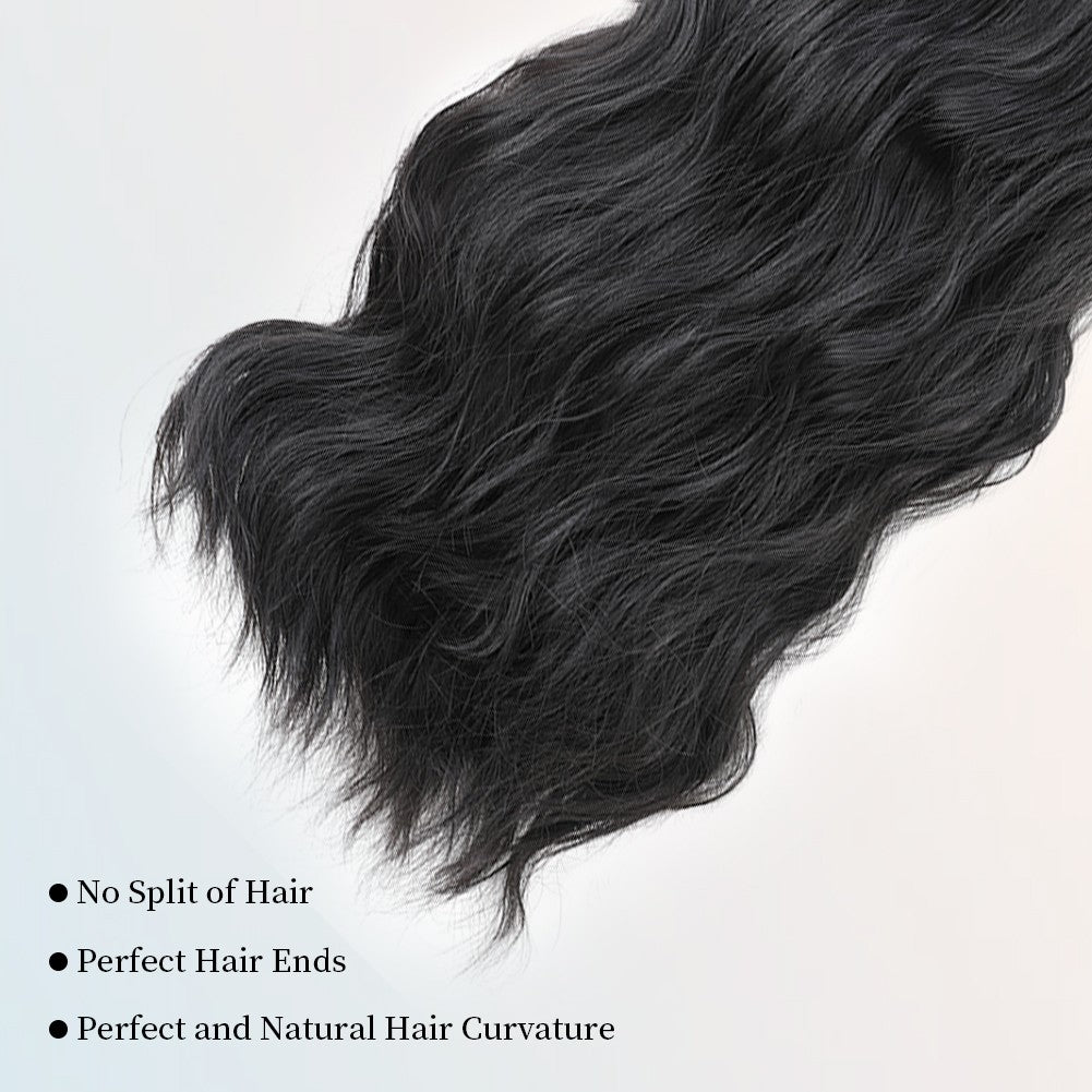 Extensões de Cabelo Sintético com Ondas Corporais 4pçs/conjunto Perucas com Grampos Extensões de Cabelo para Mulheres e Meninas
