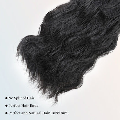 Extensões de Cabelo Sintético com Ondas Corporais 4pçs/conjunto Perucas com Grampos Extensões de Cabelo para Mulheres e Meninas