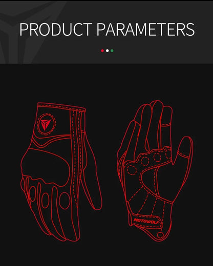 Luvas de Motocicleta Masculinas Femininas de Couro de Carbono para Ciclismo Inverno Motoqueiro Motocross ATV