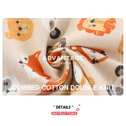 Kiddiezoom 4pcs Fashion Short Sleeve Cartoon Baby Boy Girl Bodysuit 100% Cotton Newborn Boy Girl Onesies Clothes