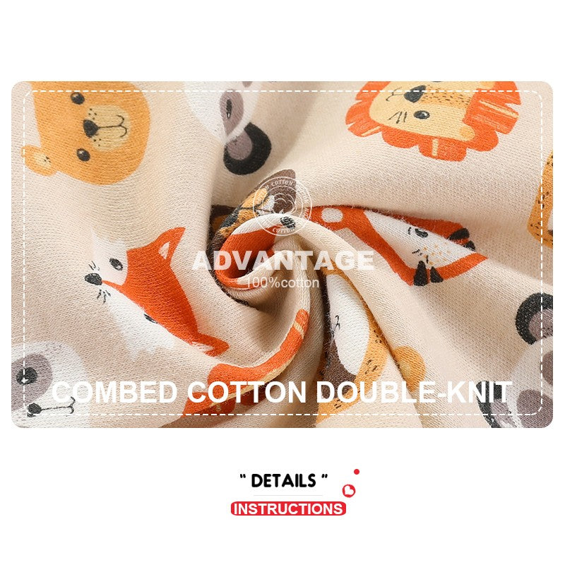 Kiddiezoom 4pcs Fashion Short Sleeve Cartoon Baby Boy Girl Bodysuit 100% Cotton Newborn Boy Girl Onesies Clothes