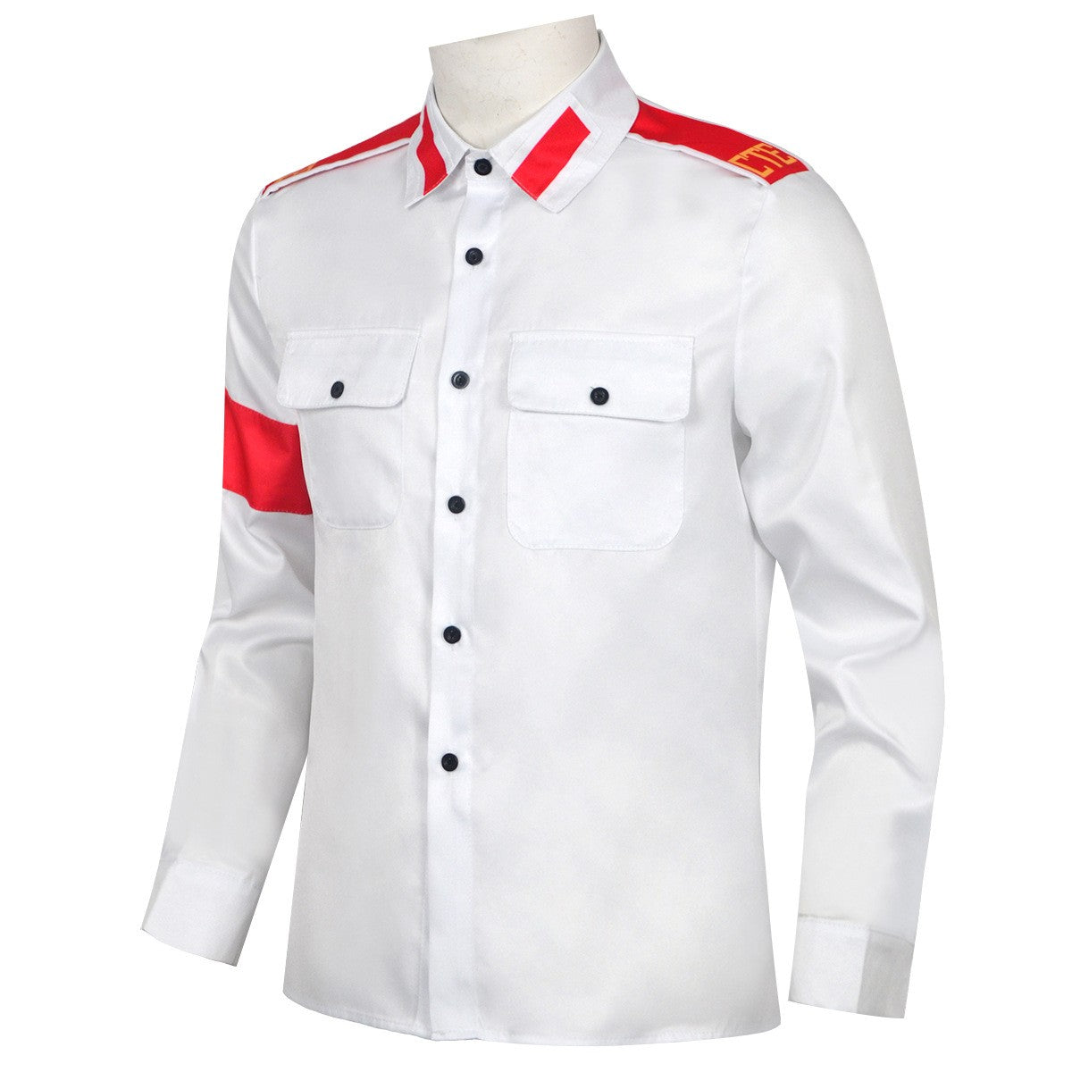 Michael Jackson Impersonator RetroCTEAntiWar Patch EmbroideredShirt Men's Military Style Long SleeveButtonDown Shirt Collectible