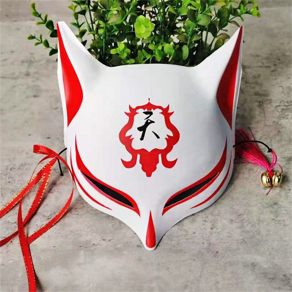 New Fashion Anime Fox Mask Hand-Painted Half Face Cat Mask With Tassels Bell Halloween Masquerade Party Festival Cosplay Gift