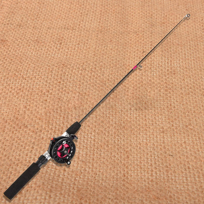 Cana de Pesca de Gelo de Inverno com Carretilha, Alimentador Mini Dobrável para Exterior, Vara de Pesca Telescópica Giratória para Gelo, Conjunto de Carretilha de Pesca
