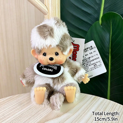 Kawaii Monchichi Doll Figure Keychain Furry Chimutan Monchhichi Figurines Hanger Pendant Bags Charm Accessories Small Gift