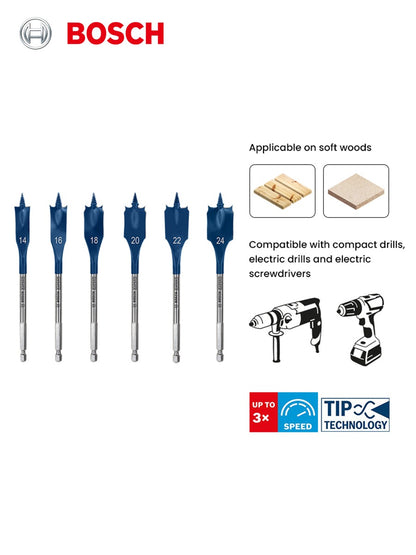 Brocas Bosch Expert para Madeira com Rosca Autoperfurante, Haste Sextavada de 1/4", Acessórios para Ferramentas Elétricas, para Parafusadeira Elétrica