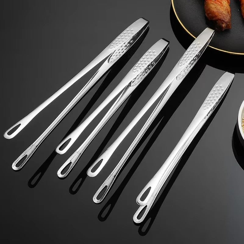 Stainless Steel Kitchen Tongs for Barbecue, Grill, Cooking, Salad, Meat, Buffet, and BBQ Tools – Versatile Food Tongs Clip