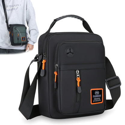 Stylish Men's Crossbody Bag with Headphone Jack, Multiple Pockets, Adjustable Strap, Ideal for Casual, Vacation Travel, Holiday