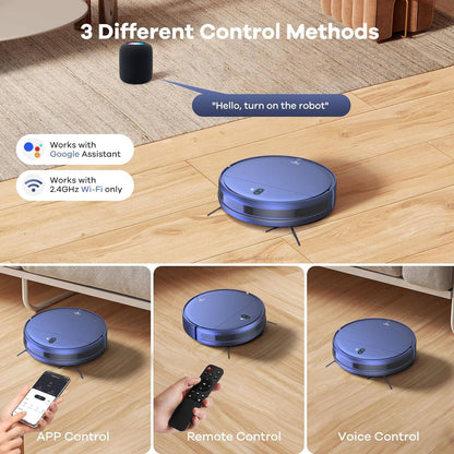 Robô Aspirador e Passador de Pano ZZH Combo, Aspirador Robô com Conexão WiFi 2.4GHz, Aspirador Robótico com 4 Modos de Limpeza, Aspirador via APP/Controle Remoto