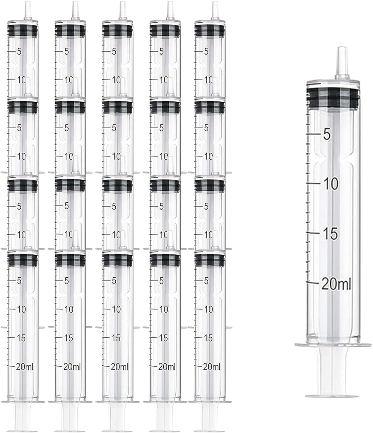 20 Unidades Seringa de Plástico Sem Agulha 5/10/20ml para Cola, Alimentação de Pets, Cosméticos Líquidos, Ferramentas de Medição e Recarga, Embaladas Individualmente