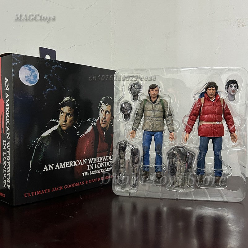 NECA Original Um Lobisomem Americano em Londres David Jack 2-pack Anime Action Figure Modelo de Brinquedo Presentes de Ano Novo e Aniversário