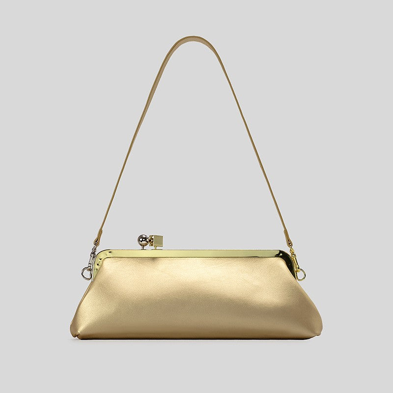 Fashion Long Clutch Bag for Women Luxury Designer Kiss Lock Women Shoulder Bags Elegant Party Purses Trend Underarm Bag 2025