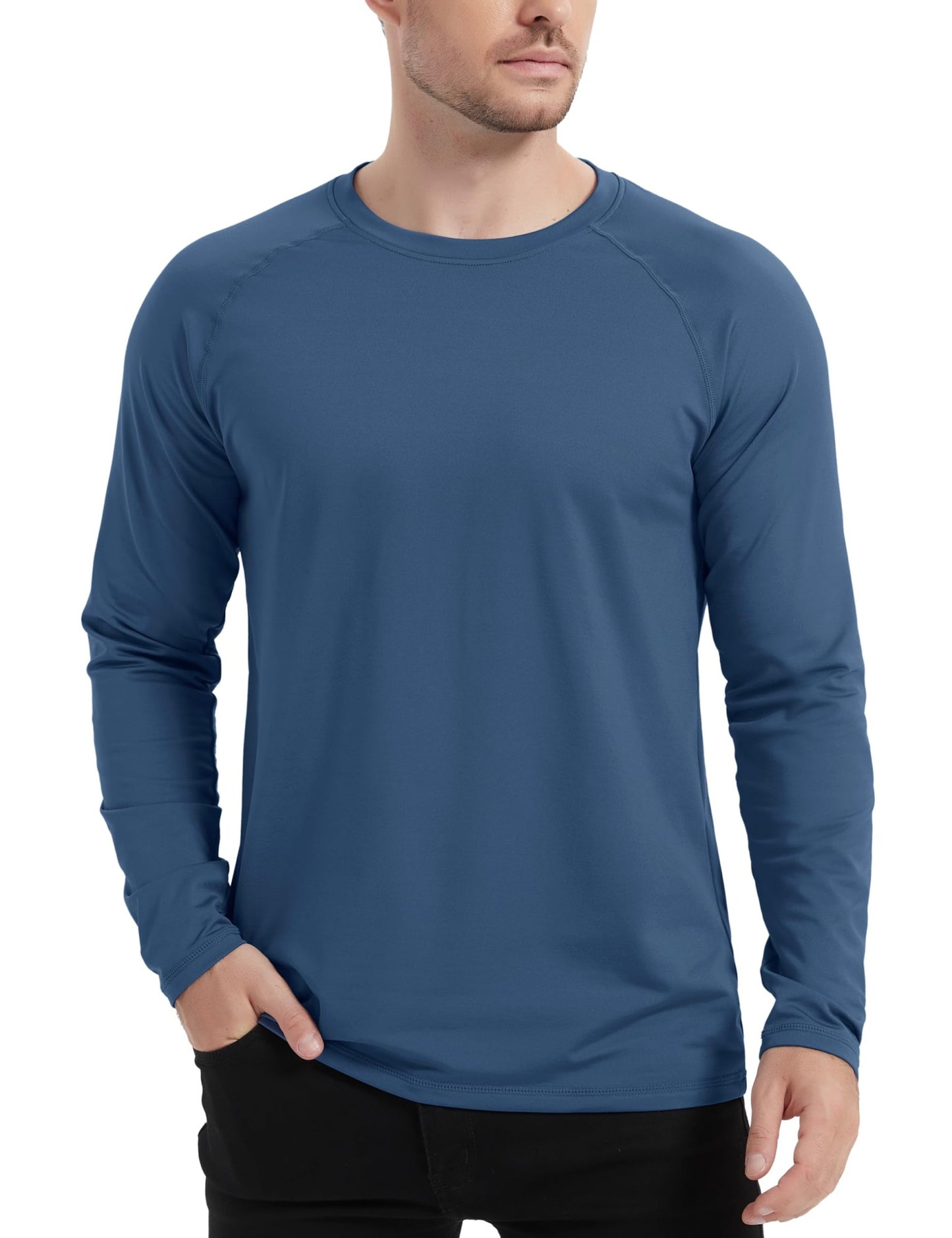 TACVASEN Fleece Lined T-shirts Mens Thermal Long Sleeve T Shirts Winter Autumn Athletic Workout Base Layer Pullover Tops Male