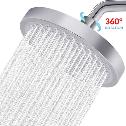 Shower Head High Pressure Rain Adjustable Stainless Steel 6 Inch Wall Mounted Rainfall Shower Bathroom Accessories Replacement