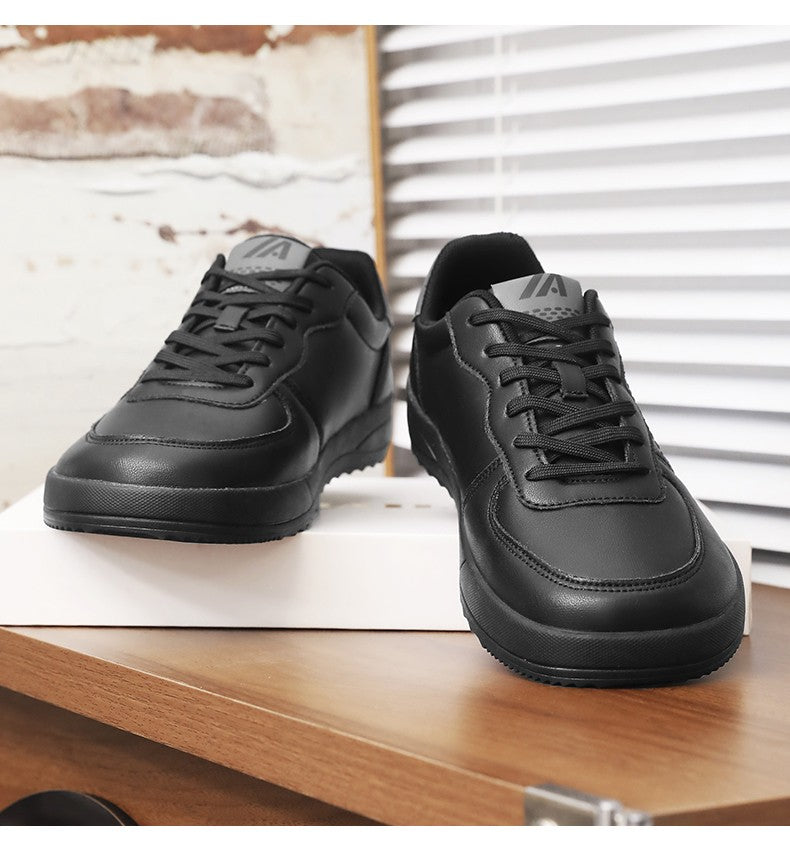 2025 New Mens Casual Shoes Leather Fashion Breathable Sneakers Anti Slip Travel Shoes Lace Up Flats Shoes Comfortable Men Shoes