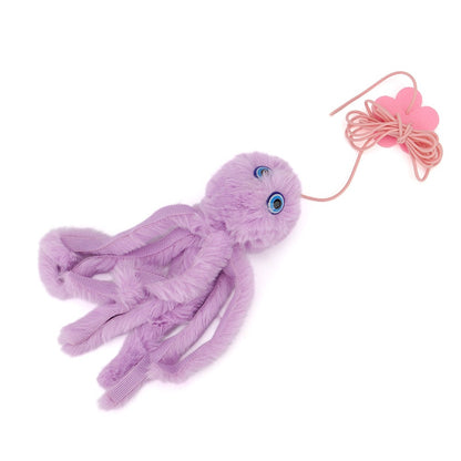 Brinquedo Pequeno de Polvo para Gatos, Brinquedo para Gatos com Ventosa, Lula Retrátil Pendurada na Porta, Suprimentos para Animais de Estimação, Interativo