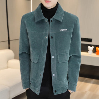 2022 Winter Wool Blends Jacket Plush Velvet and Short Thicken Trench Coat Casual Business Woolen Overcoat Social Men Clothing