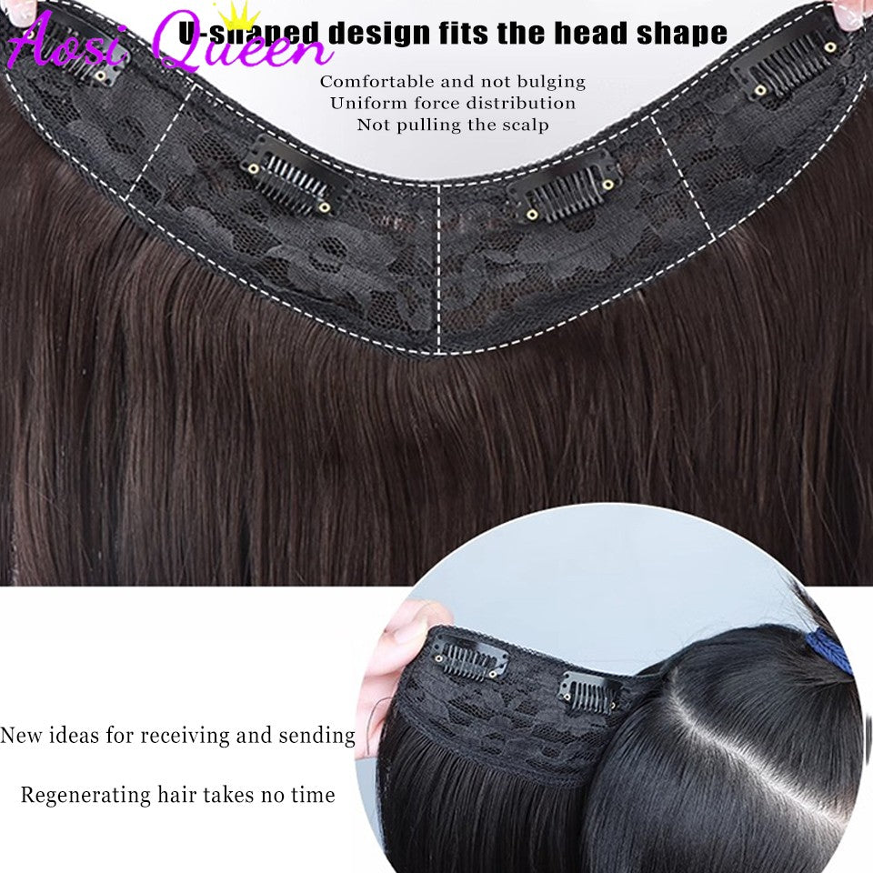 Peruca Sintética Degradê de Cabelo Parisiense Tingido Extensão de Cabelo Ondulado Grande e Natural Macio de Uma Peça Peça de Extensão de Cabelo Longo e Encaracolado