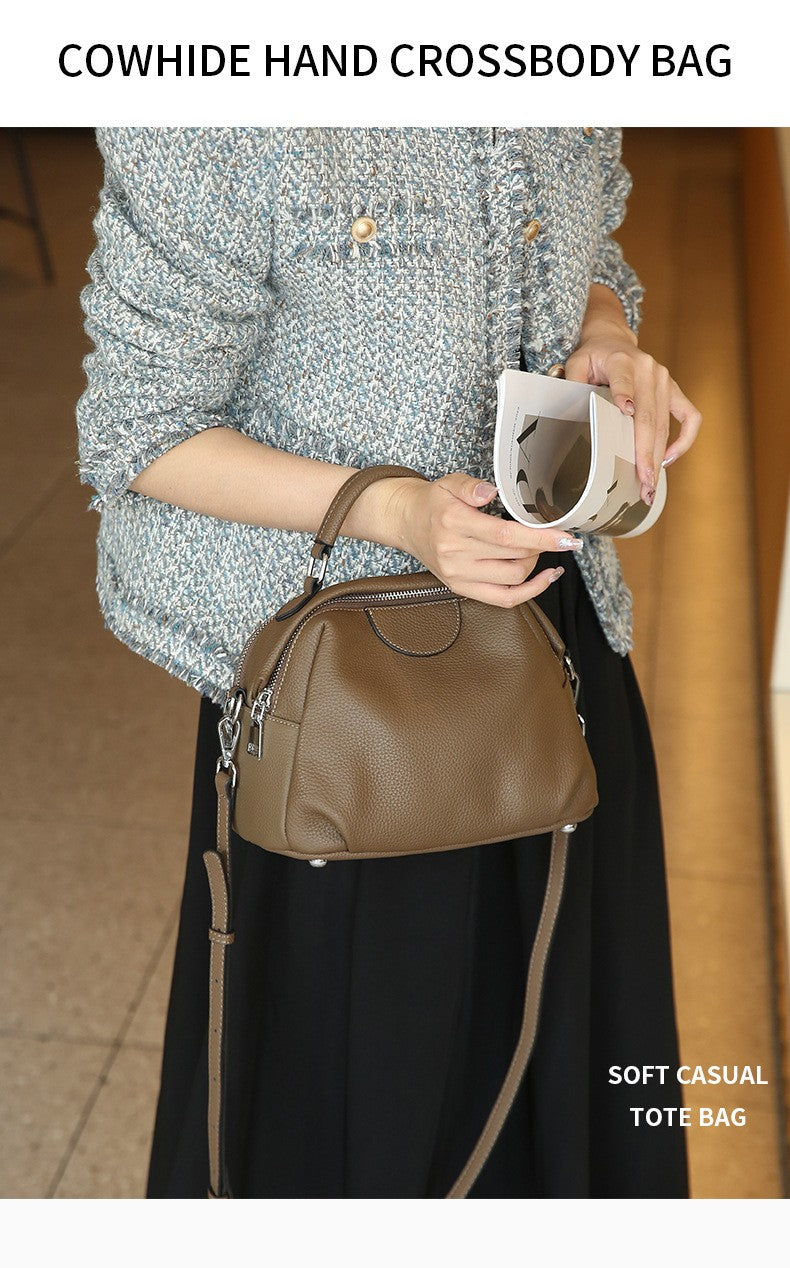 Genuine Leather Women's Bag 2026 New Luxury Designer Handbags Women High Quality Cowhide Shoulder Bag Versatile Crossbody Bags