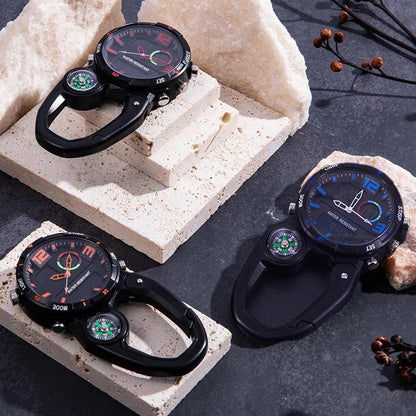 Climbing Watch Clip On Backpack Carabiner Analog Quartz Pocket Watch Men Mountaineering Outdoor Sports Man Woman Buckle Watches