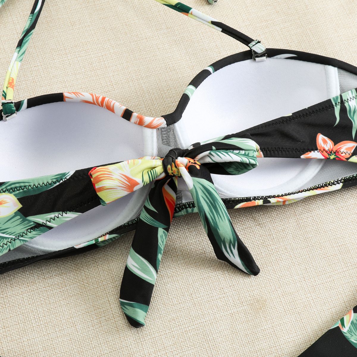 Push Up Bikini Set Women's Swimwear 2024 New Halter Bandeau Underwire Swimsuit Beach Bathing Swimming Suit for Women