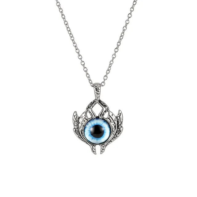 Colar com Pingente de Olho do Diabo em Formato de Pentagrama para Homens e Mulheres Joias Modernas Punk Retrô de Metal Não Ajustável de Gola Presentes