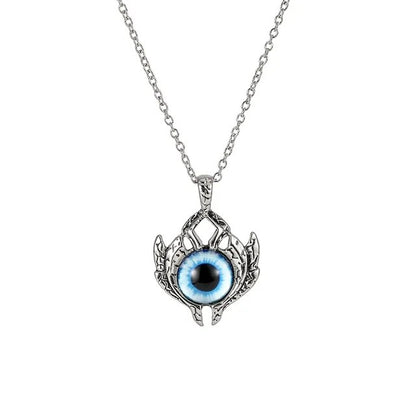 Colar com Pingente de Olho do Diabo em Formato de Pentagrama para Homens e Mulheres Joias Modernas Punk Retrô de Metal Não Ajustável de Gola Presentes