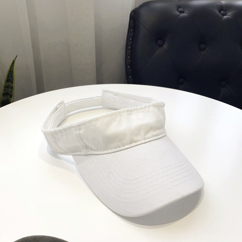 Chapéus de Sol de Verão Algodão Lavado Viseira Topo Aberto Feminino Masculino Esporte Viagem Chapéu de Praia Cor Sólida Protetor Solar Anti Uv Viseira Bonés de Golfe